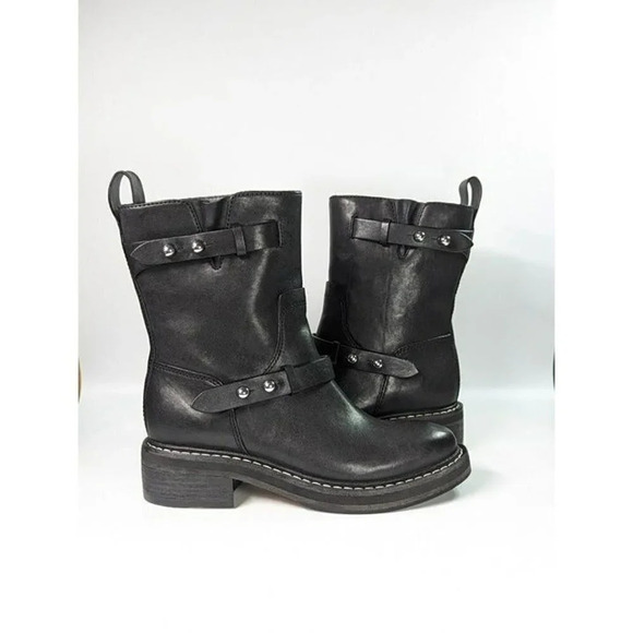 Rag & Bone Women's RB Moto Studded Pull On Boots Black Size 9 (MSRP $595) - Picture 3 of 10